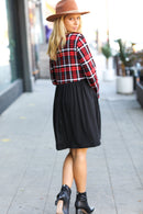 Holiday Plaid Twofer Babydoll Dress (Open Pack)