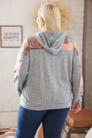 Harvest Ethnic Patchwork Print Kangaroo Pocket Hoodie (Open Pack)