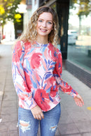 Blush Floral Brushed Hacci Sweater Top (Open Pack)