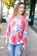 Blush Floral Brushed Hacci Sweater Top (Open Pack)