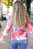 Blush Floral Brushed Hacci Sweater Top (Open Pack)