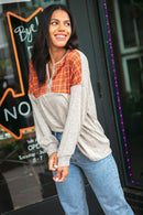 Plaid Cashmere Feel Two Tone Button Down Top (Open Pack)