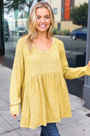 Plus Mustard Hacci Babydoll Top