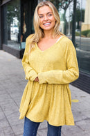 Plus Mustard Hacci Babydoll Top