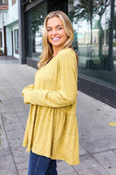 Plus Mustard Hacci Babydoll Top