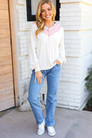 Champagne & Blush Rainbow Stripe Rib Chevron Top (Open Pack)