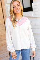 Champagne & Blush Rainbow Stripe Rib Chevron Top (Open Pack)