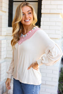 Champagne & Blush Rainbow Stripe Rib Chevron Top (Open Pack)