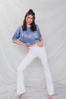 (OPEN PACK) High Rise Classic Bootcut Jeans WEP3559 White