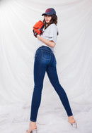 (OPEN PACK) Mid Rise Skinny Jeans with Contrast Stitch WEP3561