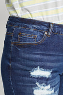 (OPEN PACK) Plus size Destructed Bermuda Denim Shorts WESP3399XL