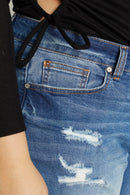 (OPEN PACK) Plus size Destructed Bermuda Denim Shorts WESP3399XL