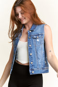 (PRE PACK) Destructed Regular Fit Denim Vest EV5010