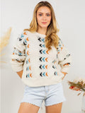 WOMEN'S LONG SLEEVE MULTI COLORS KNIT SWEATER