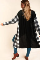 BUFFALO PLAID CARDIGAN WITH SIDE POCKETS