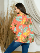 WOMEN'S SHORT RUFFLE FLORAL OPEN KIMONO