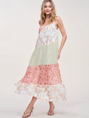 WOMEN'S SLEEVELESS TIERED MULTI TUNIC MAXI DRESS