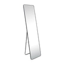 Full Length Floor Mirror with Black Frame and Stand, 14.2 x 57.5", Free-Standing