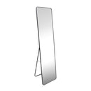 Full Length Floor Mirror with Black Frame and Stand, 14.2 x 57.5", Free-Standing