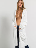 WOMEN'S LONG SLEEVE OPEN FRONT POCKETS OVERSIZED CARDIGAN