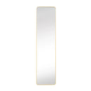 Full Length Floor Mirror with Gold Frame and Stand, 14.2 x 57.5", Free-Standing