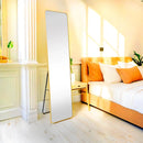 Full Length Floor Mirror with Gold Frame and Stand, 14.2 x 57.5", Free-Standing