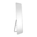 Full Length Floor Mirror with White Frame and Stand, 14.2 x 57.5", Free-Standing