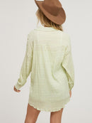 WOMEN'S LONG SLEEVE BUTTON UP TOP