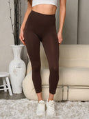 WOMEN'S ELASTIC WAIST SOLID BASIC LEGGINGS