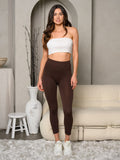 WOMEN'S ELASTIC WAIST SOLID BASIC LEGGINGS