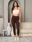 WOMEN'S ELASTIC WAIST SOLID BASIC LEGGINGS