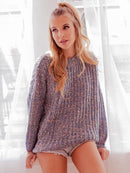 WOMEN'S LONG SLEEVE MULTI COLORS KNIT SWEATER