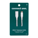USB-C Extension Cable, 6 ft, White, Compatible with MagSafe