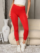 WOMEN'S ELASTIC WAIST SOLID BASIC LEGGINGS