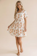 Plus Floral Babydoll Knit Dress with Pockets