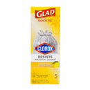 Glad Quick-Tie Tall Kitchen Trash Bags with Clorox, 5 Bags, Lemon Fresh Bleach Scent