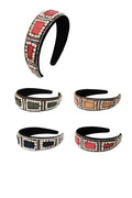 Multi Square Stone Vintage Styled Headband HB1012-28 (12PC)