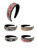 Multi Square Stone Vintage Styled Headband HB1012-28 (12PC)