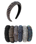 Multi Crystal Beaded Headband HB1202-2 (12PC)