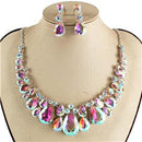 Crystal Necklace Earring Set FJN362 (2PC)