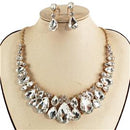 Crystal Necklace Earring Set FJN362 (2PC)