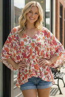 Ivory Floral Woven Blouse