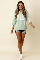 PLUS PATCHWORK HOODIE WITH KANGAROO POCKET