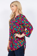 Black & Multi Animal Print Blouse