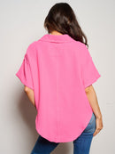 WOMEN'S SHORT SLEEVE V-NECK TUNIC BLOUSE TOP