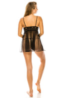 20172 6 Piece Includes Robe, Dress, and G-String 3pc Mesh Robe Set