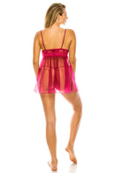 20172 6 Piece Includes Robe, Dress, and G-String 3pc Mesh Robe Set