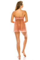 20172 6 Piece Includes Robe, Dress, and G-String 3pc Mesh Robe Set