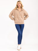 WOMEN'S LONG SLEEVE ZIP UP PULLOVER SWEATER