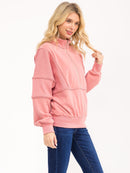 WOMEN'S LONG SLEEVE ZIP UP PULLOVER SWEATER